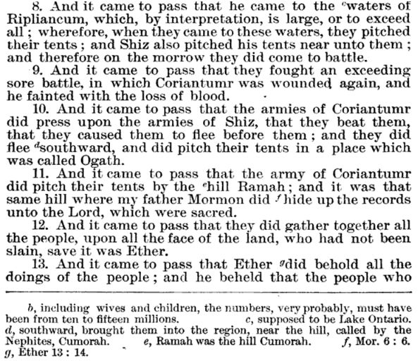 Ether 15 verses 8-11 with 1879 LDS Ed footnotes