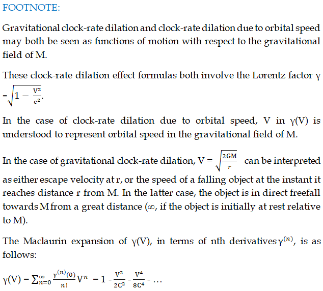 Footnote: Lorentz factor